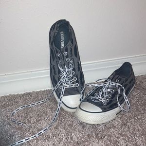 mustache low top converse